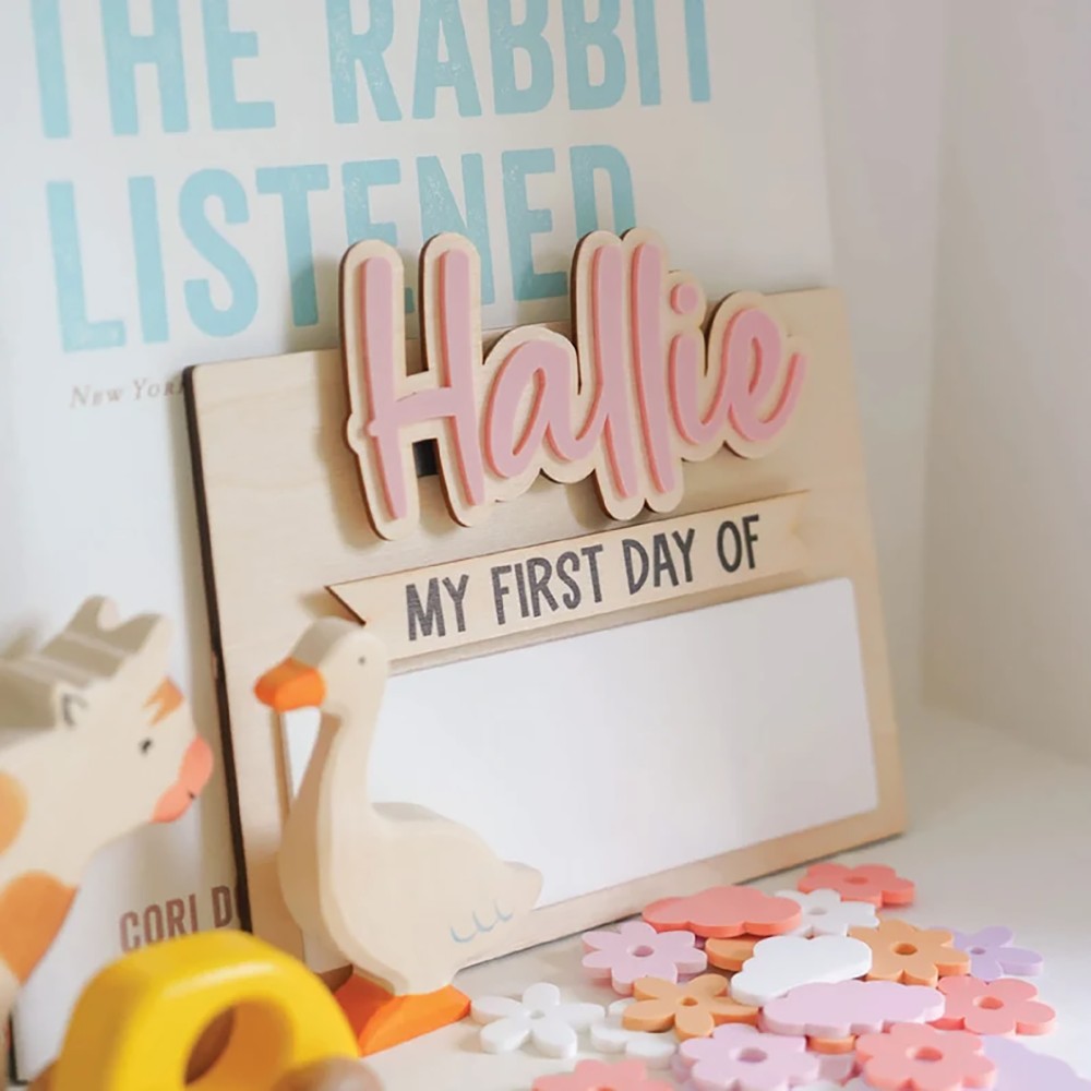 Home Office Ideas - 1 Buah Plakat Nama Kayu Sekolah