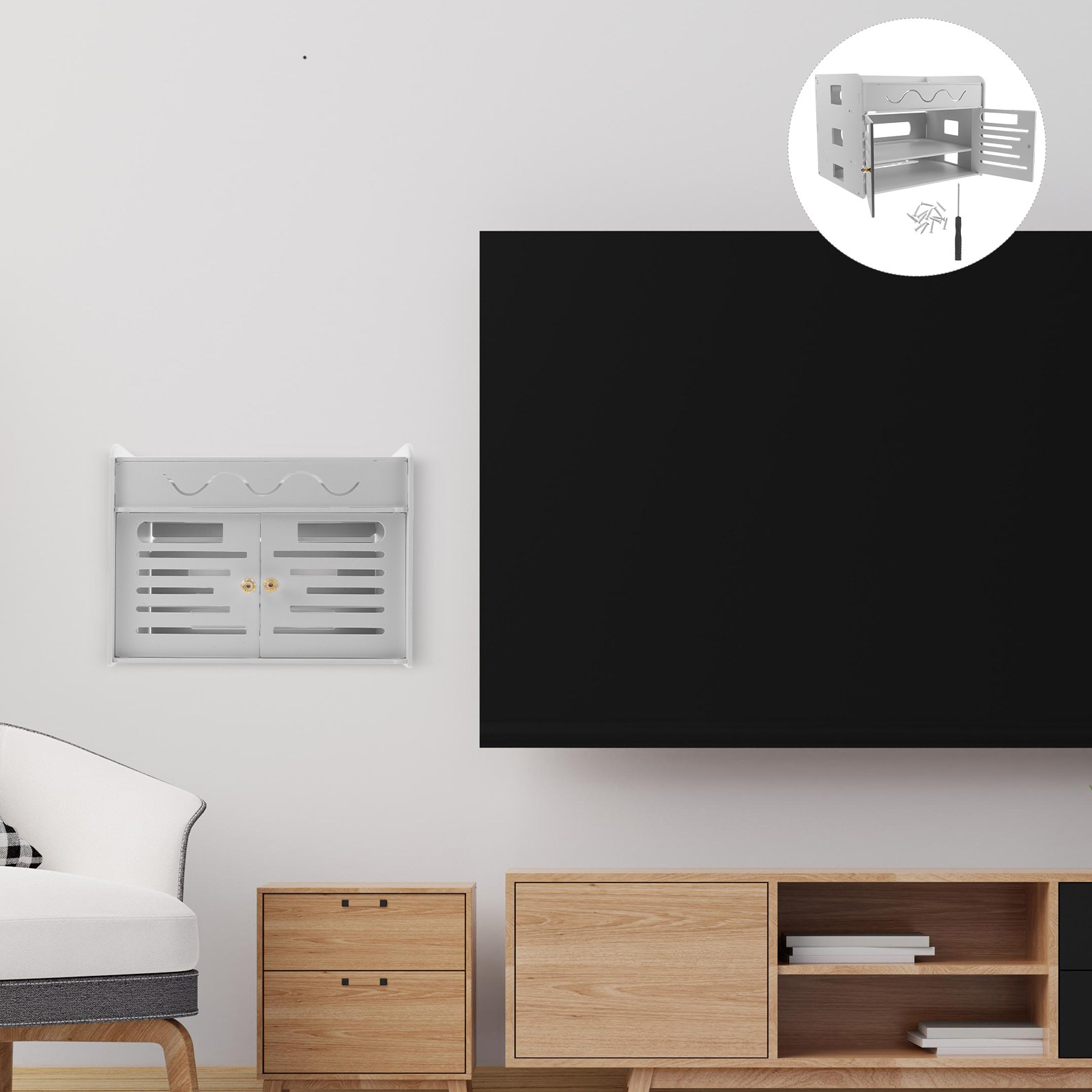 Cable Management Box - Kotak Penyimpanan Router WiFi 3-Lapisan, Kotak