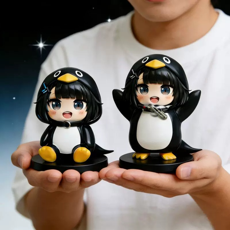 Home Office Romance Manga - Guguga Figur PVC Penguin Kecil Dekorasi