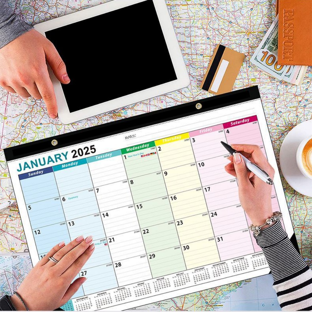 Home Office 2024 - Kalender dinding Inggris Januari 2024-Juni 2025,
