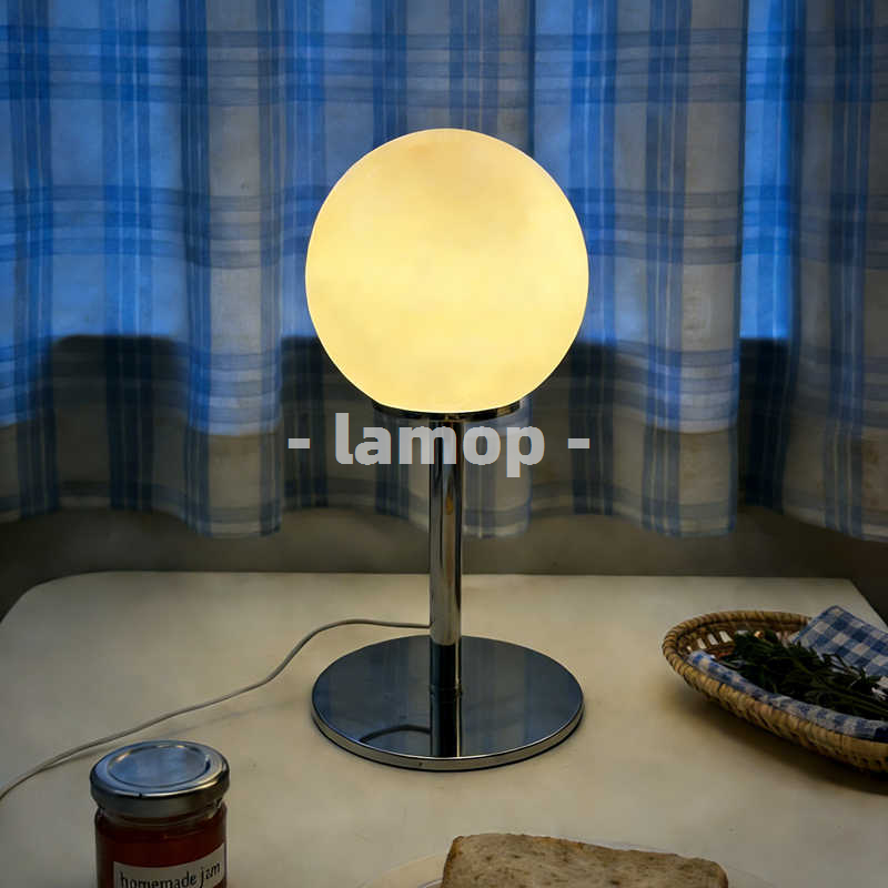 Lampu Meja Krom Bulat Putih Su - Desk Lamp Led ulasan dan harga