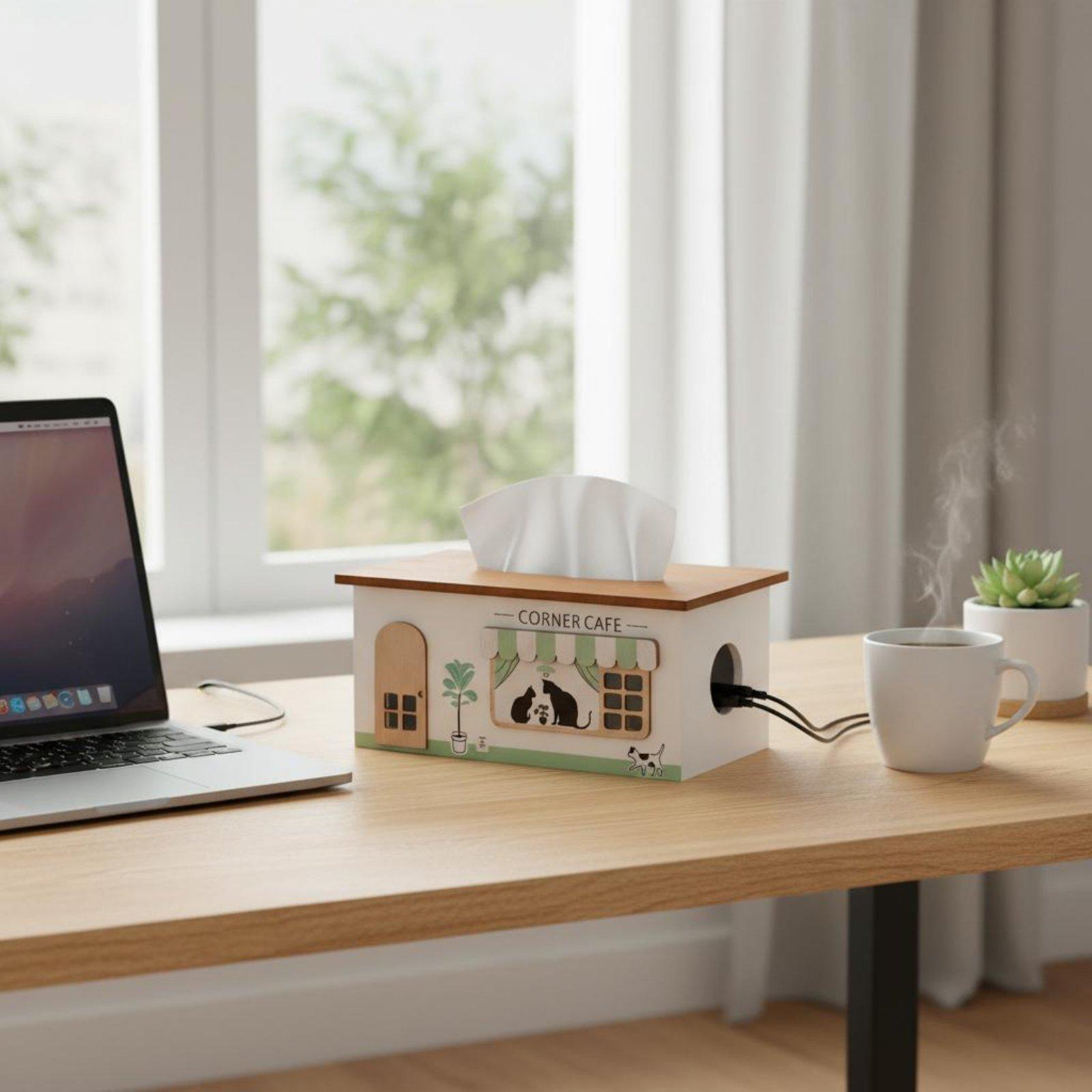 Kotak Pengatur Kabel Kayu Rapi - Cable Management Box ulasan dan harga