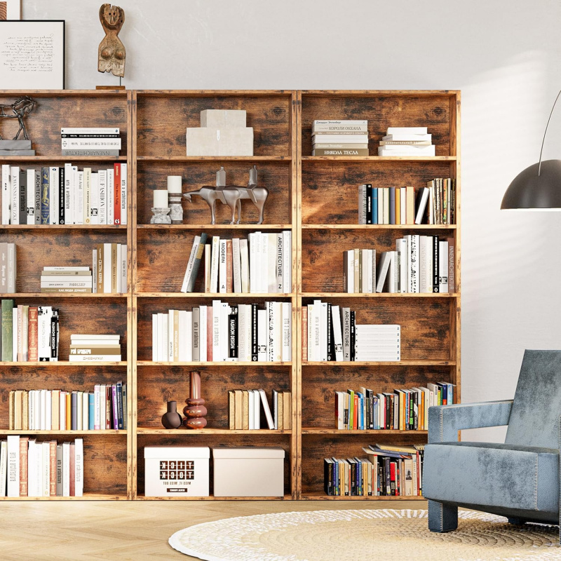 Rak Buku Vintage Cokelat 70-In - Home Office Industrial Design ulasan dan harga
