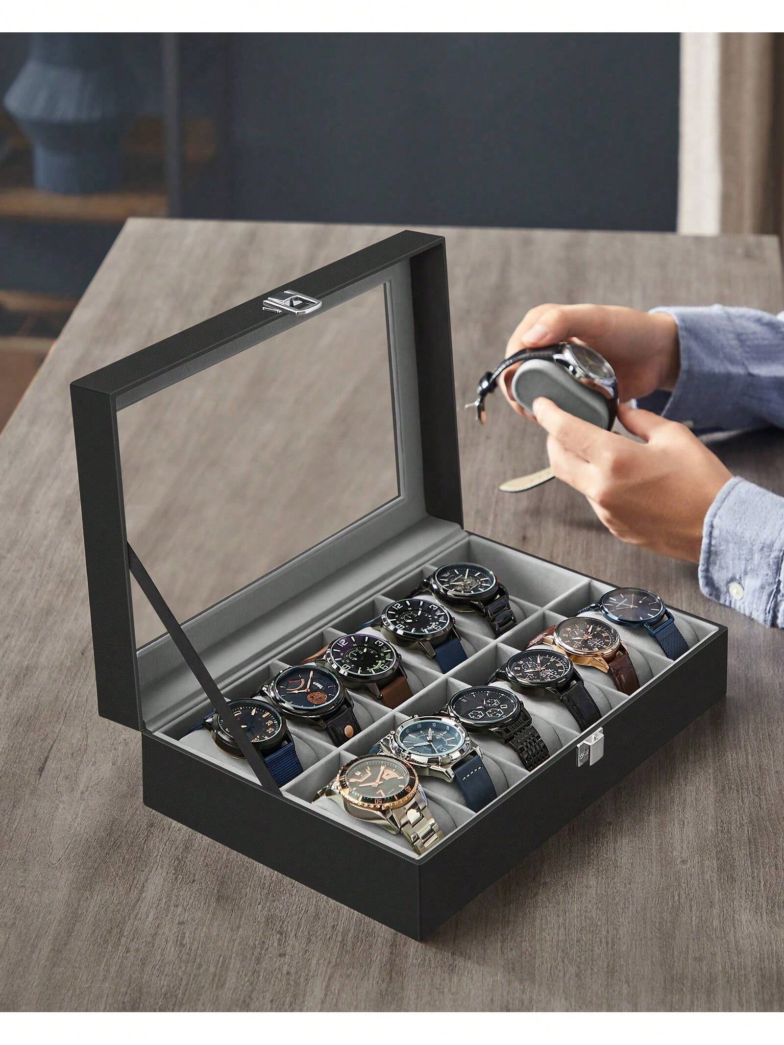 Kotak Jam Tangan 12 Slot yang  - File Cabinet Drawer ulasan dan harga