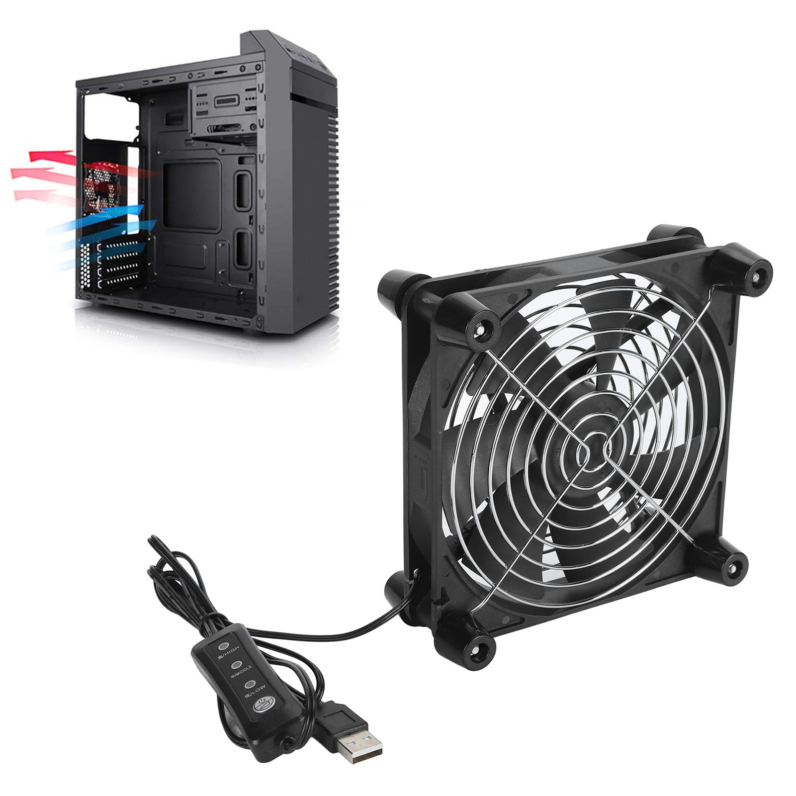 Kipas Casing Komputer 140Mm 3  - Usb Desk Fan ulasan dan harga