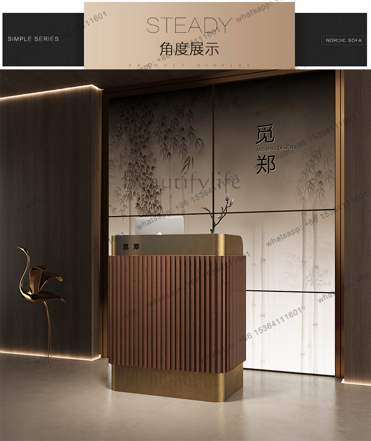 Meja Resepsionis Desain Modern - Home Office Industrial Design ulasan dan harga