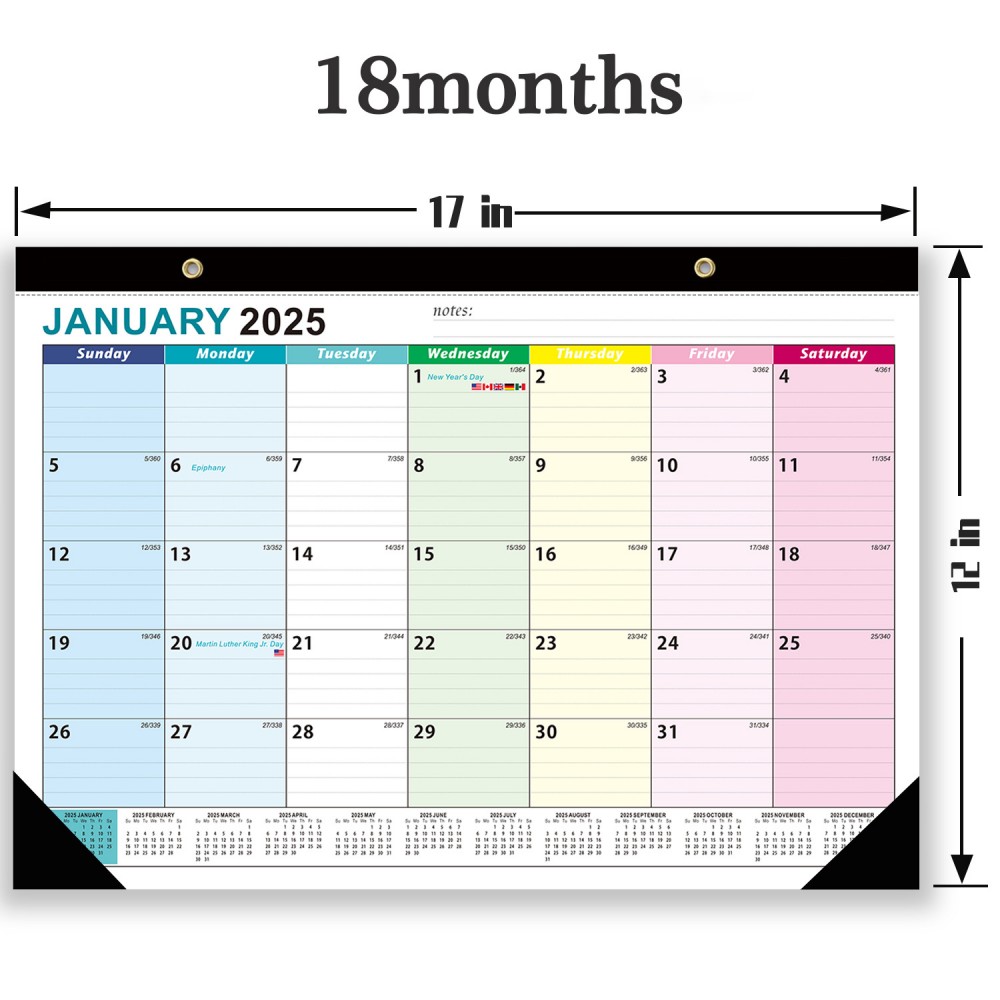 Kalender dinding Inggris Janua - Home Office 2024 ulasan dan harga