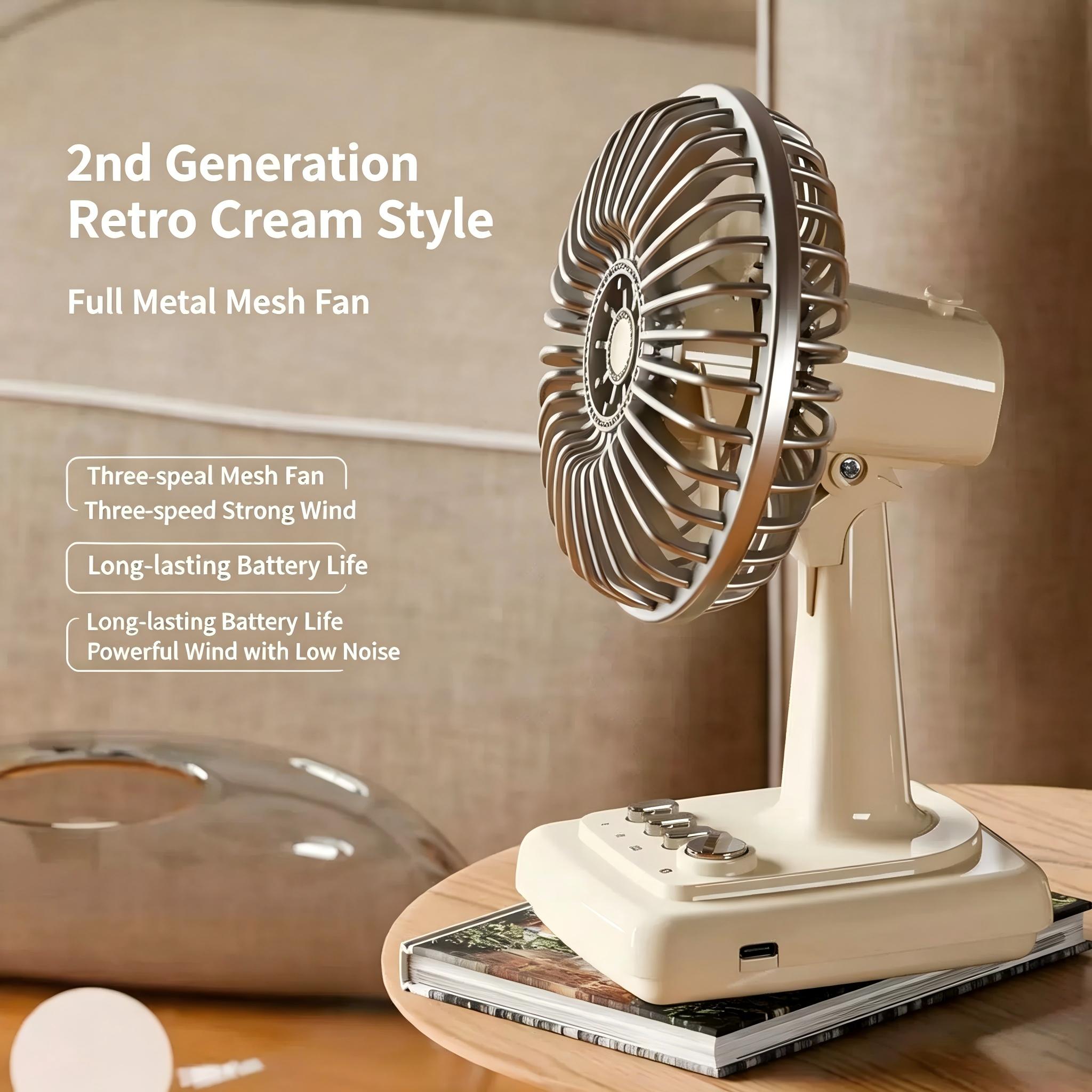 Kipas Meja Retro Alloy 3 Kecep - Usb Desk Fan ulasan dan harga