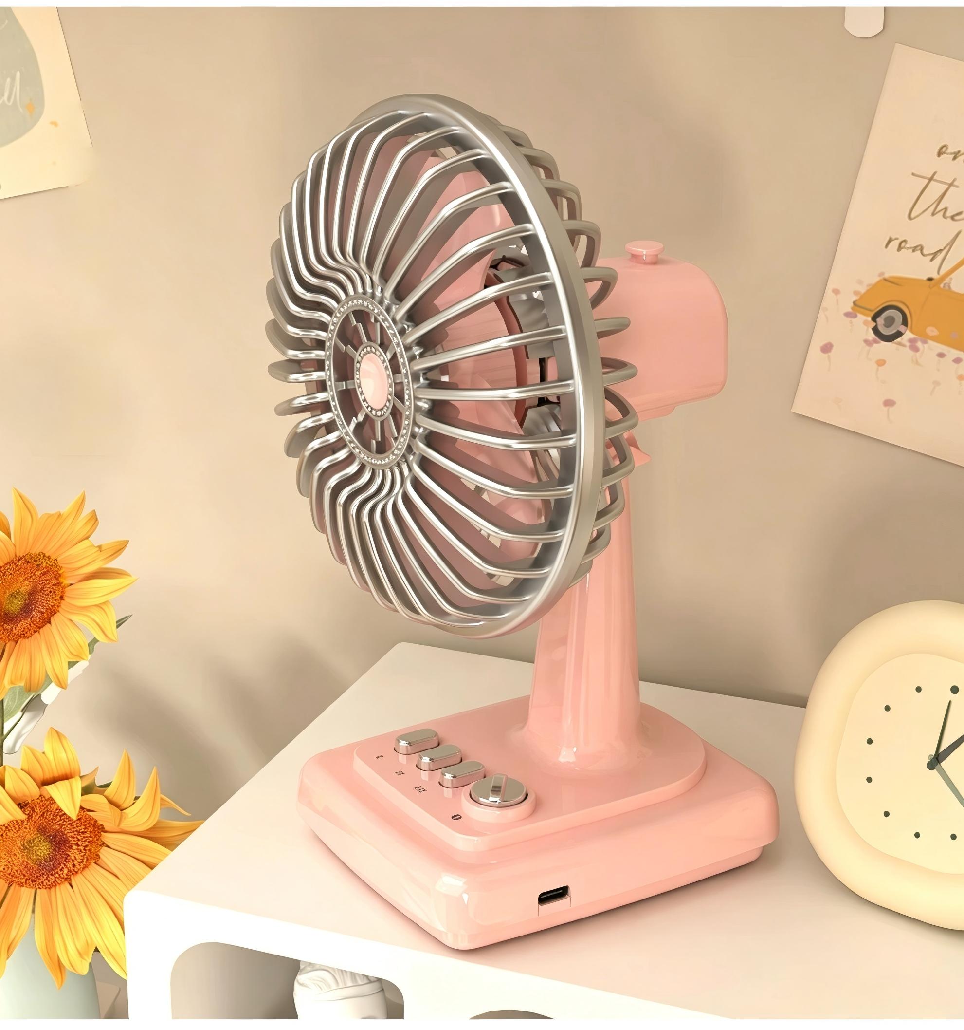 Kipas Meja Retro Alloy 3 Kecep - Usb Desk Fan ulasan dan harga